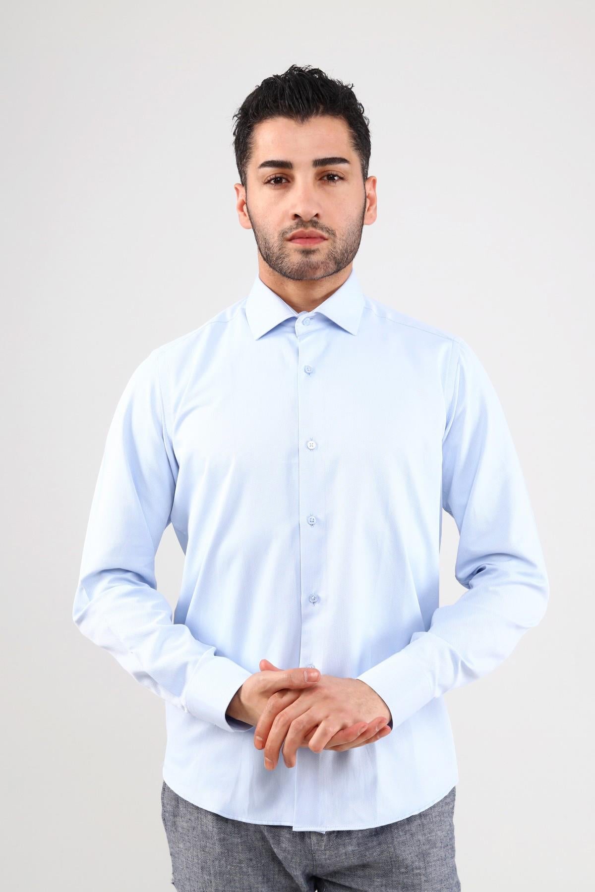 Guild 7003 Slim Fit Satin White Shirt