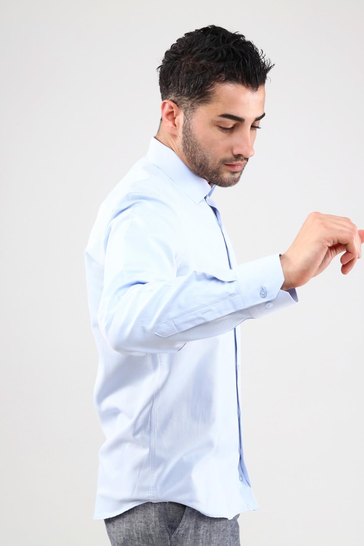 Guild 7003 Slim Fit Satin White Shirt
