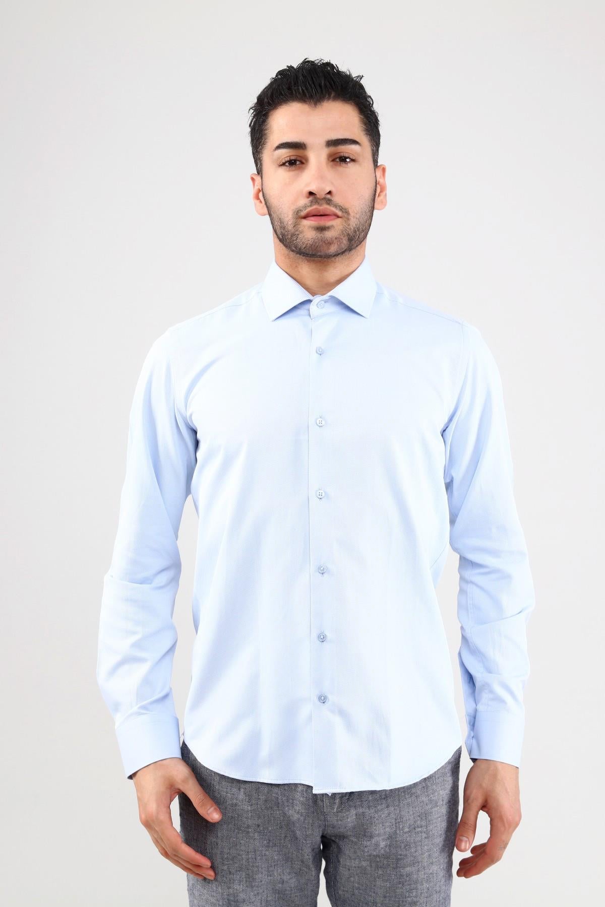 Guild 7003 Slim Fit Satin White Shirt
