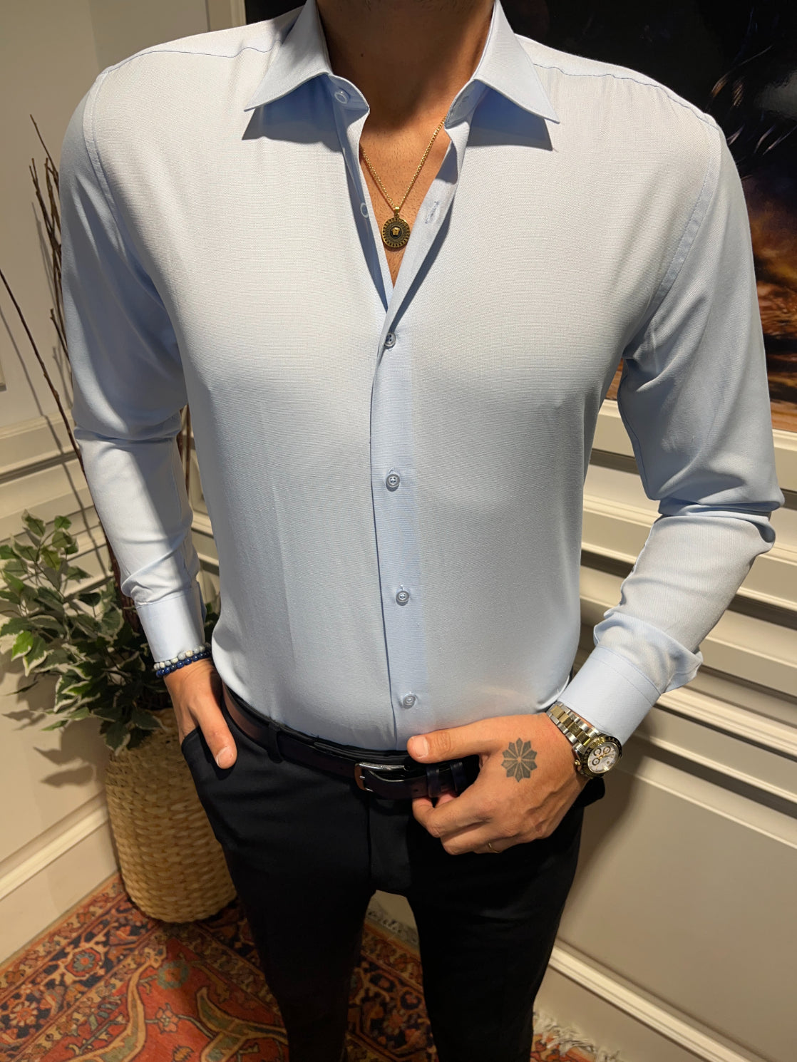 Guild Dobby Blue Shirt