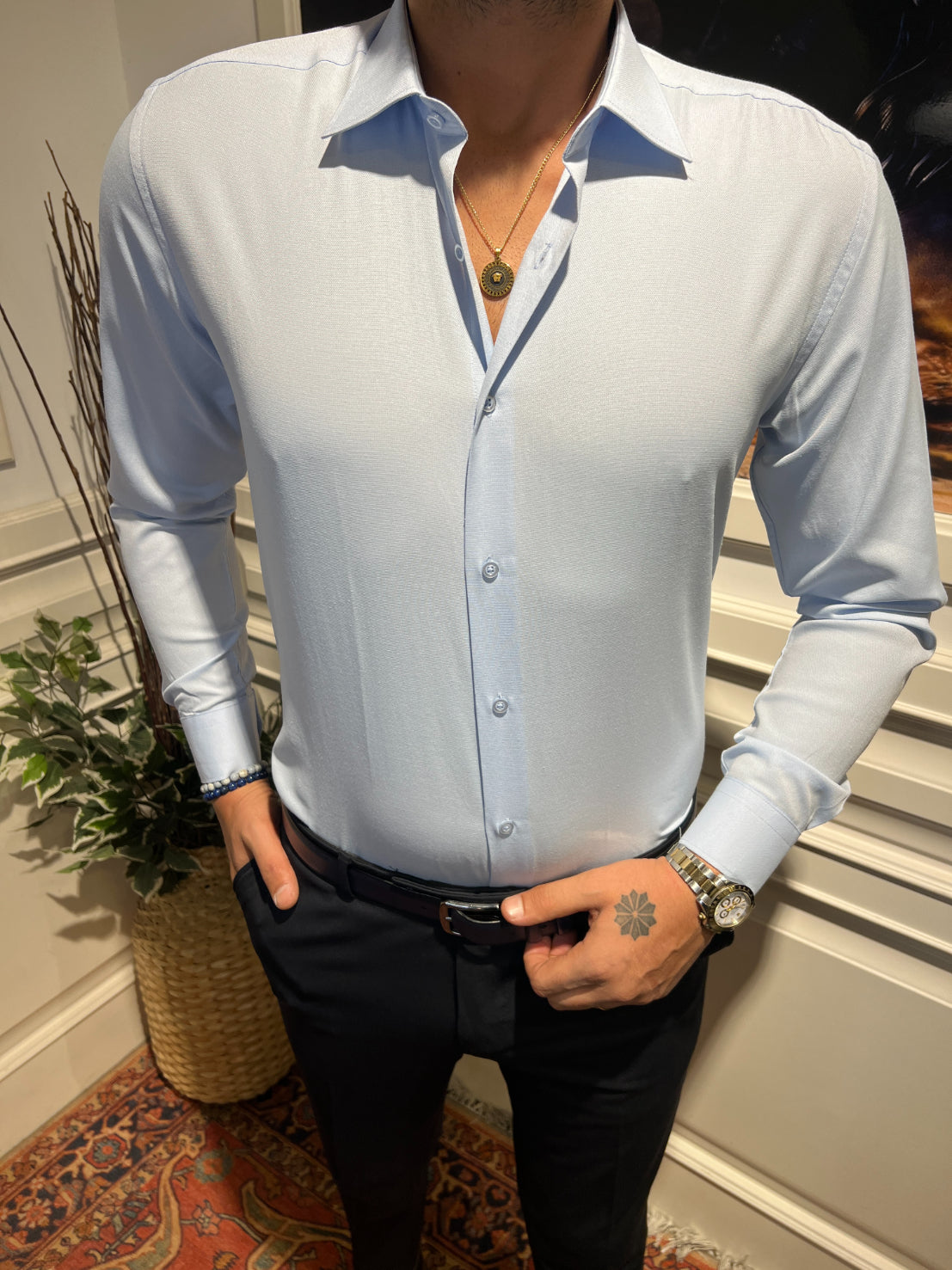 Guild Dobby Blue Shirt