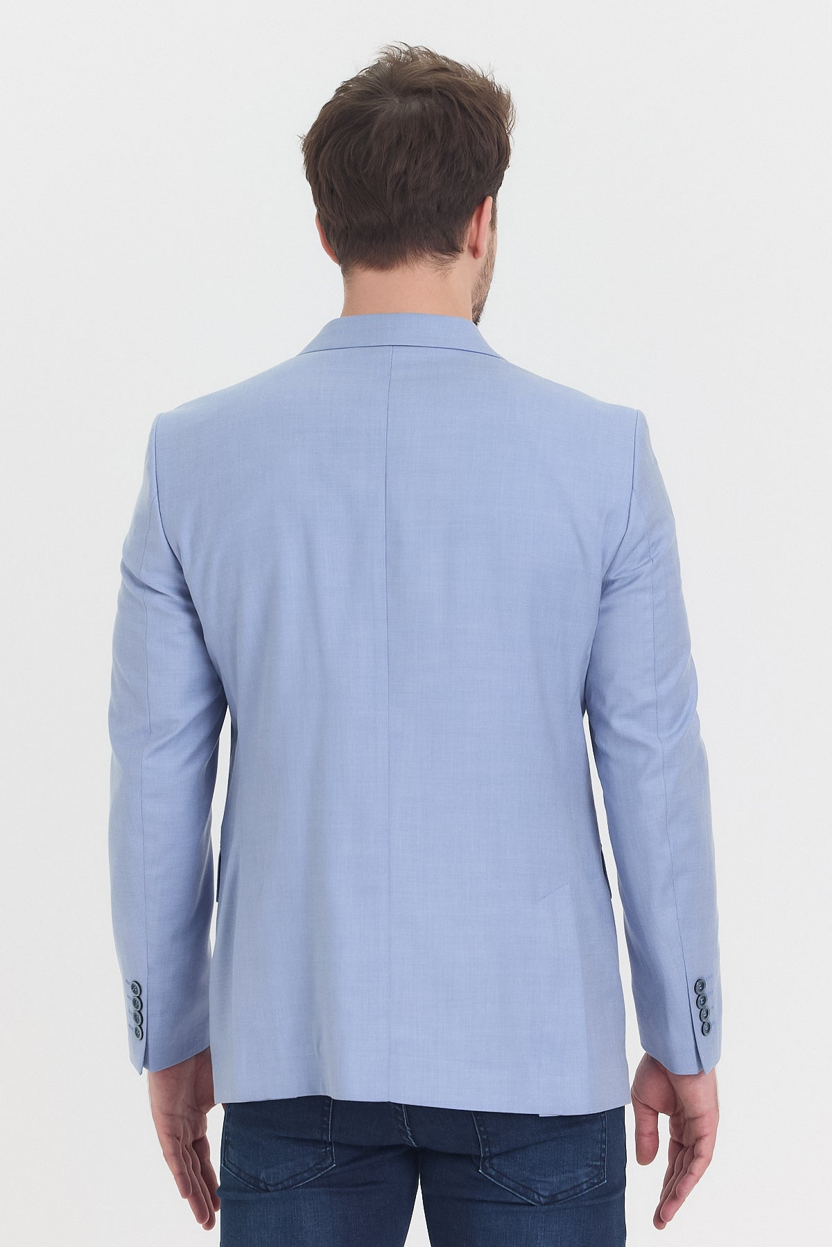 Blaue zweireihige Jacke von Guild Bern in schmaler Passform