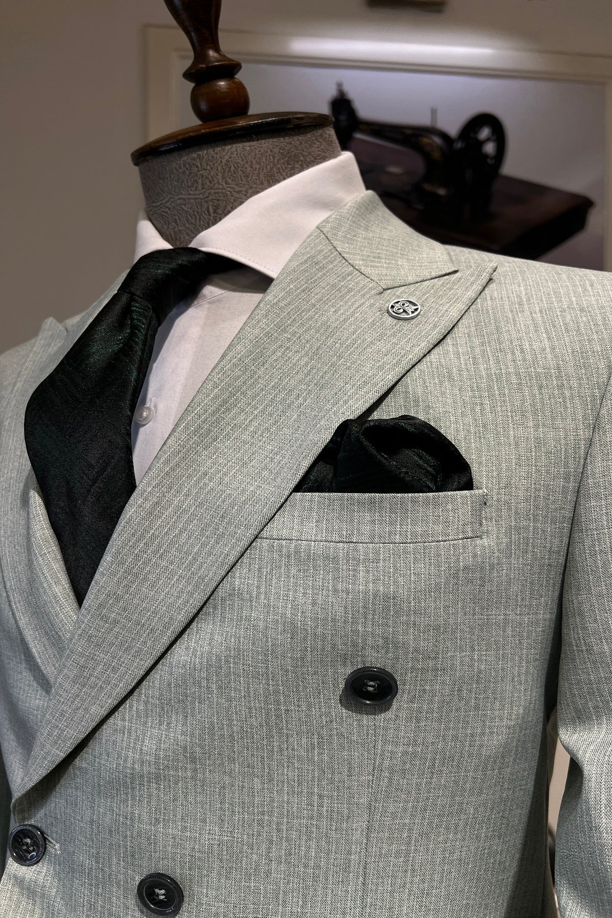 Guild Budapest Slim Fit Green Double Breasted Suit