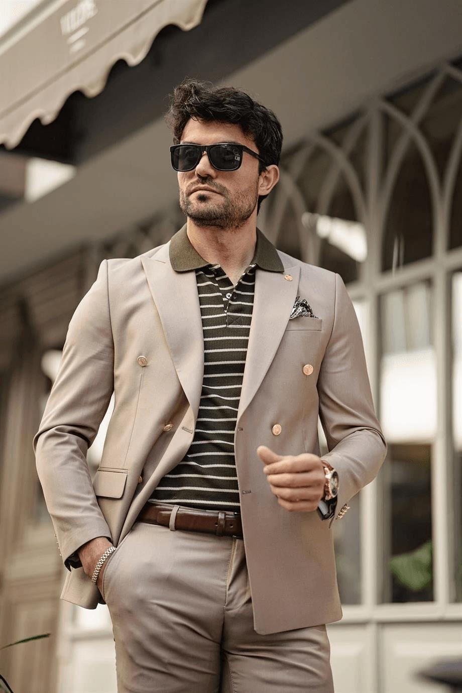 Guild Jesus Beige Double Breasted Suit