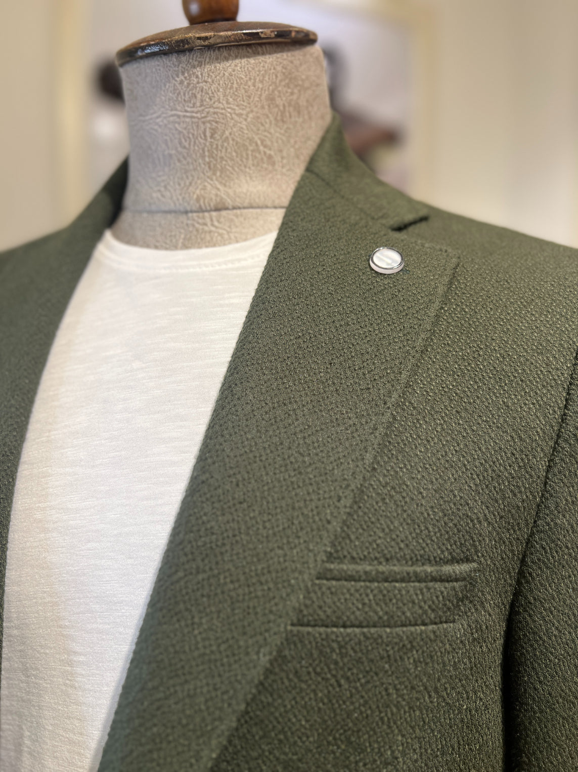 Guild Karlofça Slim Fit Haki Örme Ceket