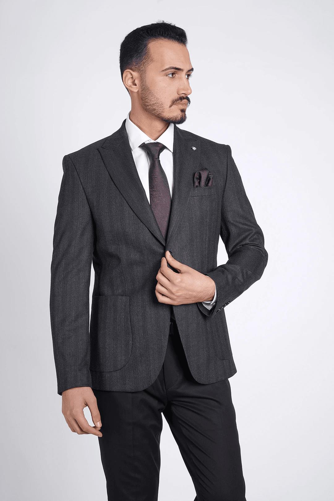 Guild Kassel Bag Pocket Wool Effect Jacket Black