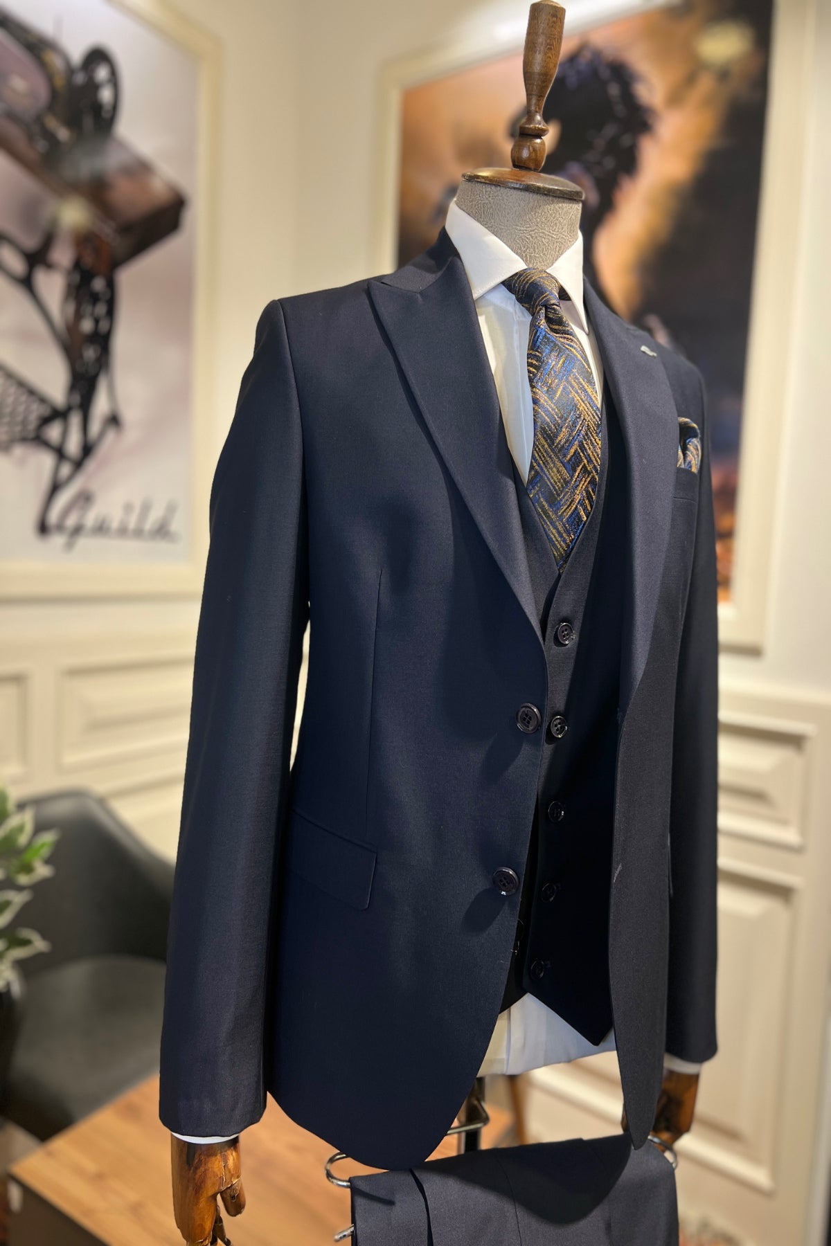 Guild Portici Slim Fit Navy Blue Suit