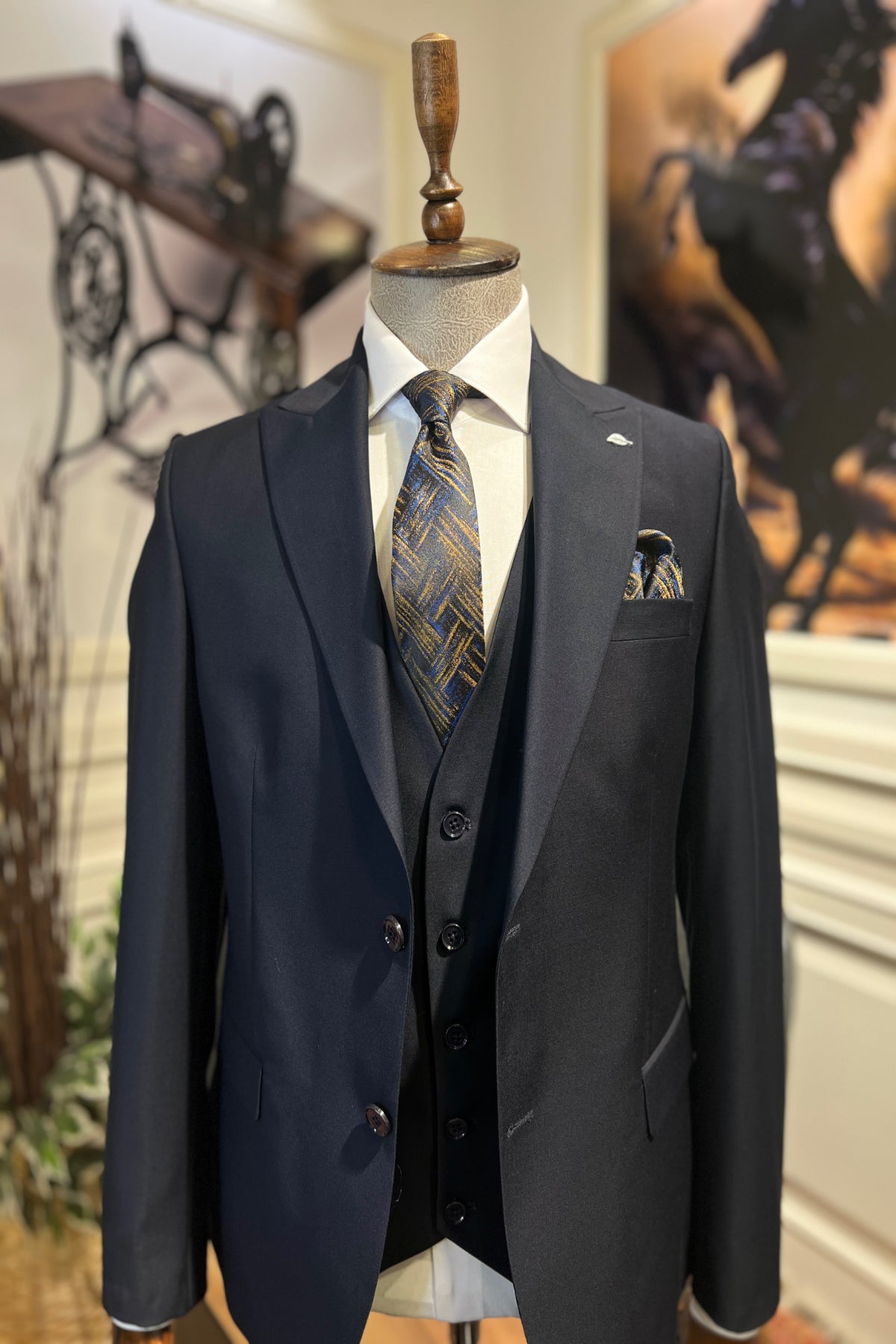 Guild Portici Slim Fit Lacivert Takım Elbise