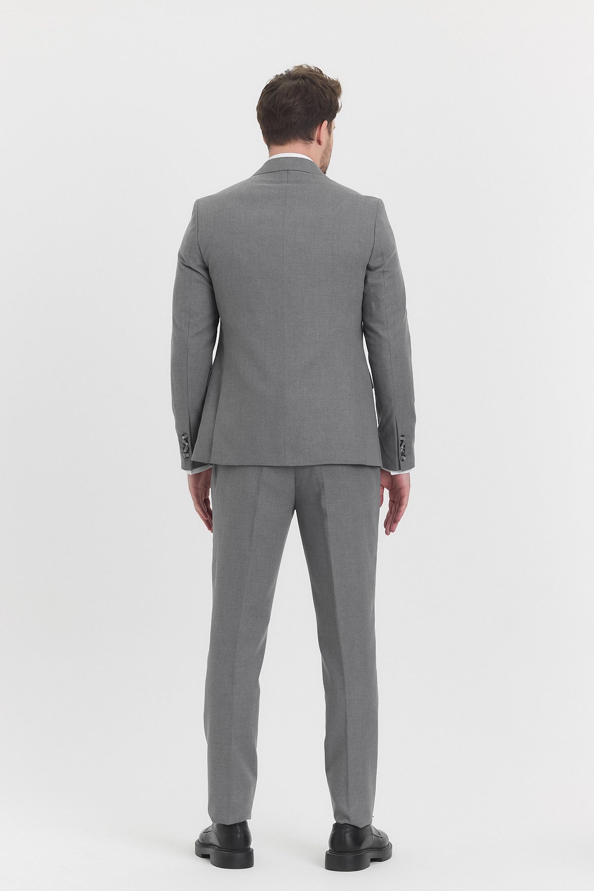Guild Risan Slim Fit Füme Yelekli Takım Elbise
