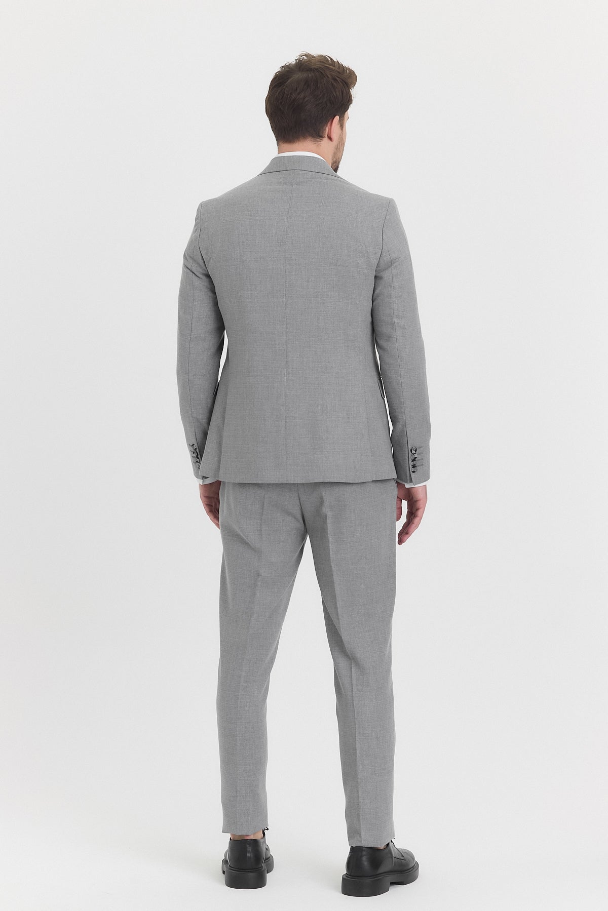 Guild Risan Slim Fit Gri Yelekli Takım Elbise