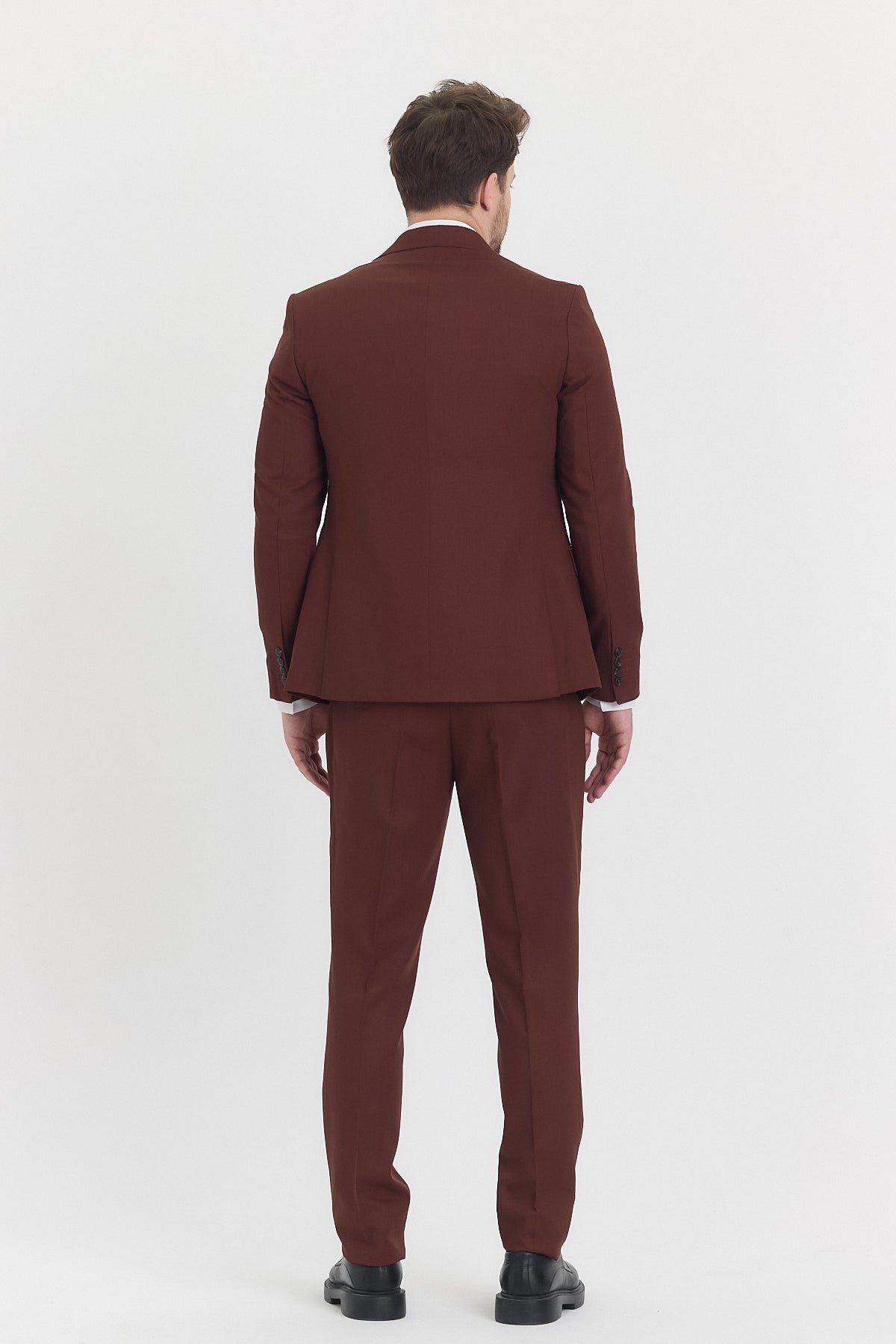 Guild Risan Slim Fit Kiremit Yelekli Takım Elbise
