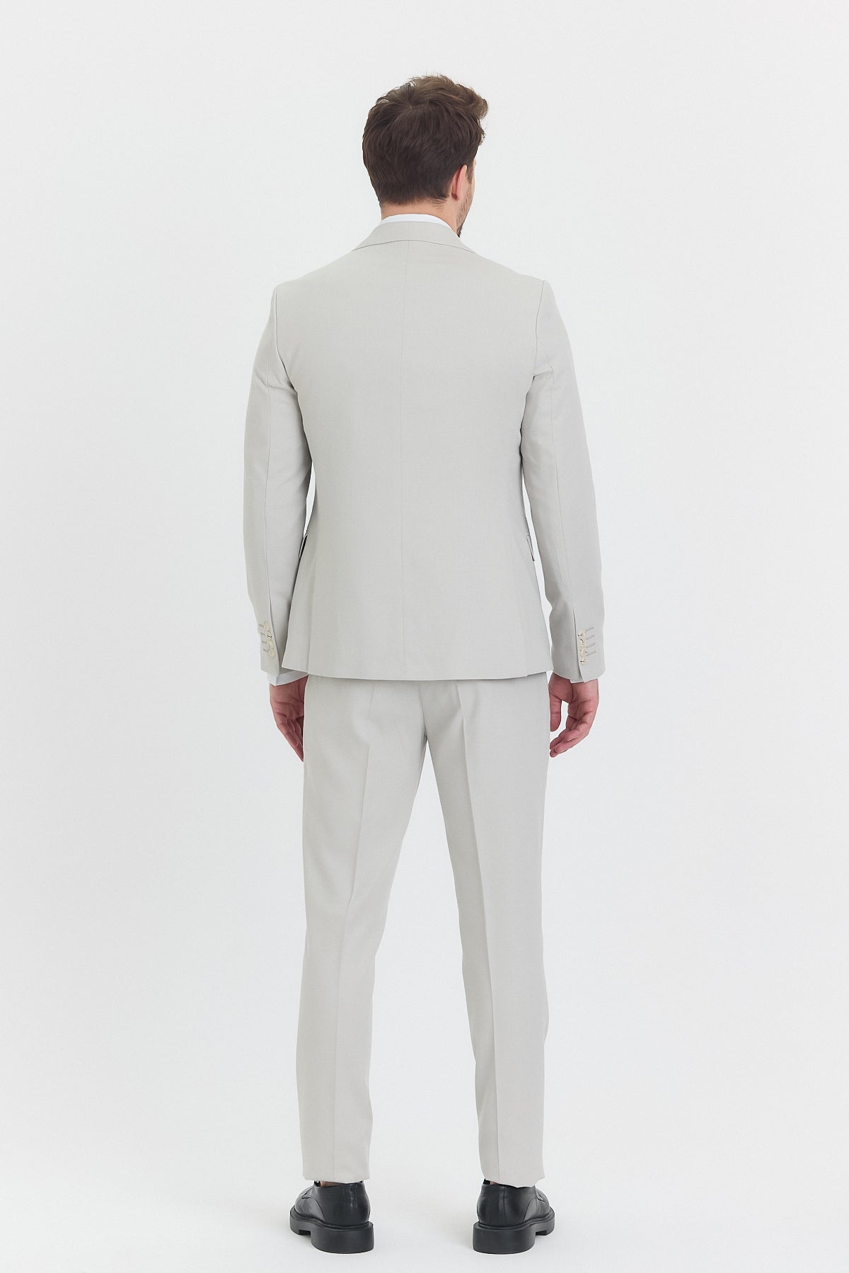 Guild Risan Slim Fit Krem Yelekli Takım Elbise