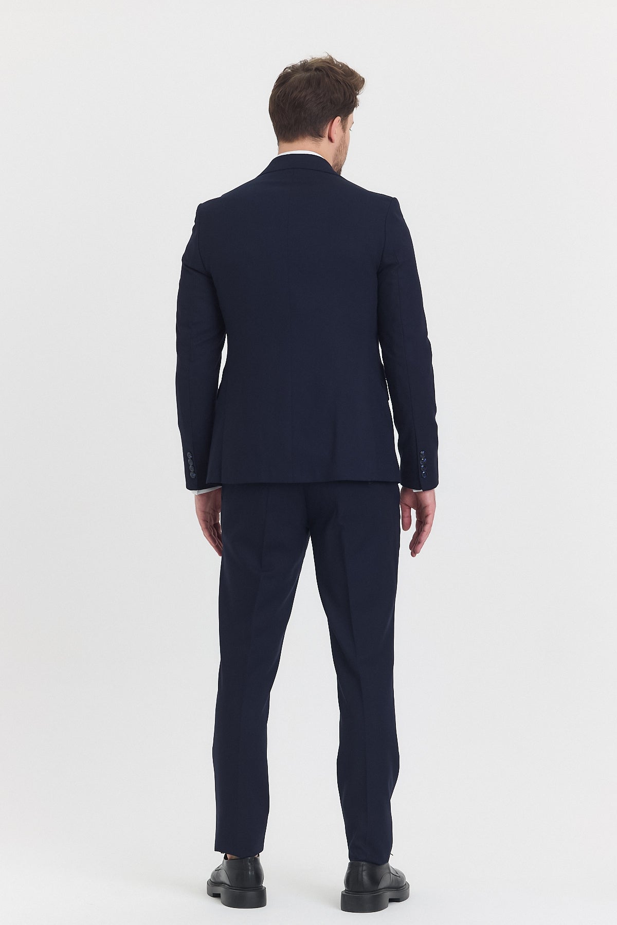 Guild Risan Slim Fit Lacivert Yelekli Takım Elbise