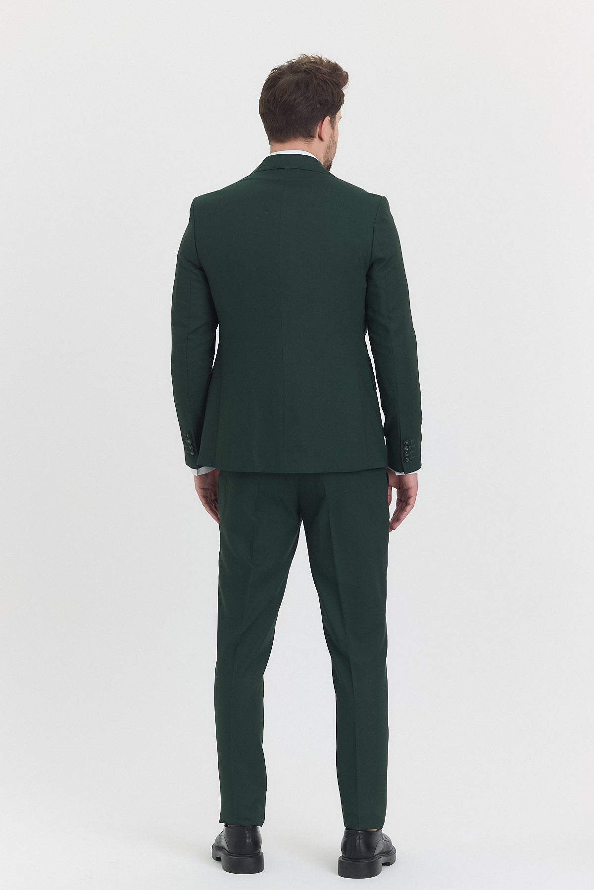 Guild Risan Slim Fit Yeşil Yelekli Takım Elbise