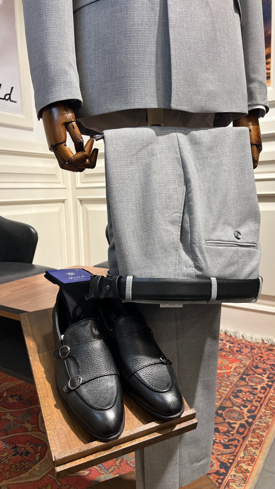 Guild Slim Fit Rubik Grey Double Breasted Suit