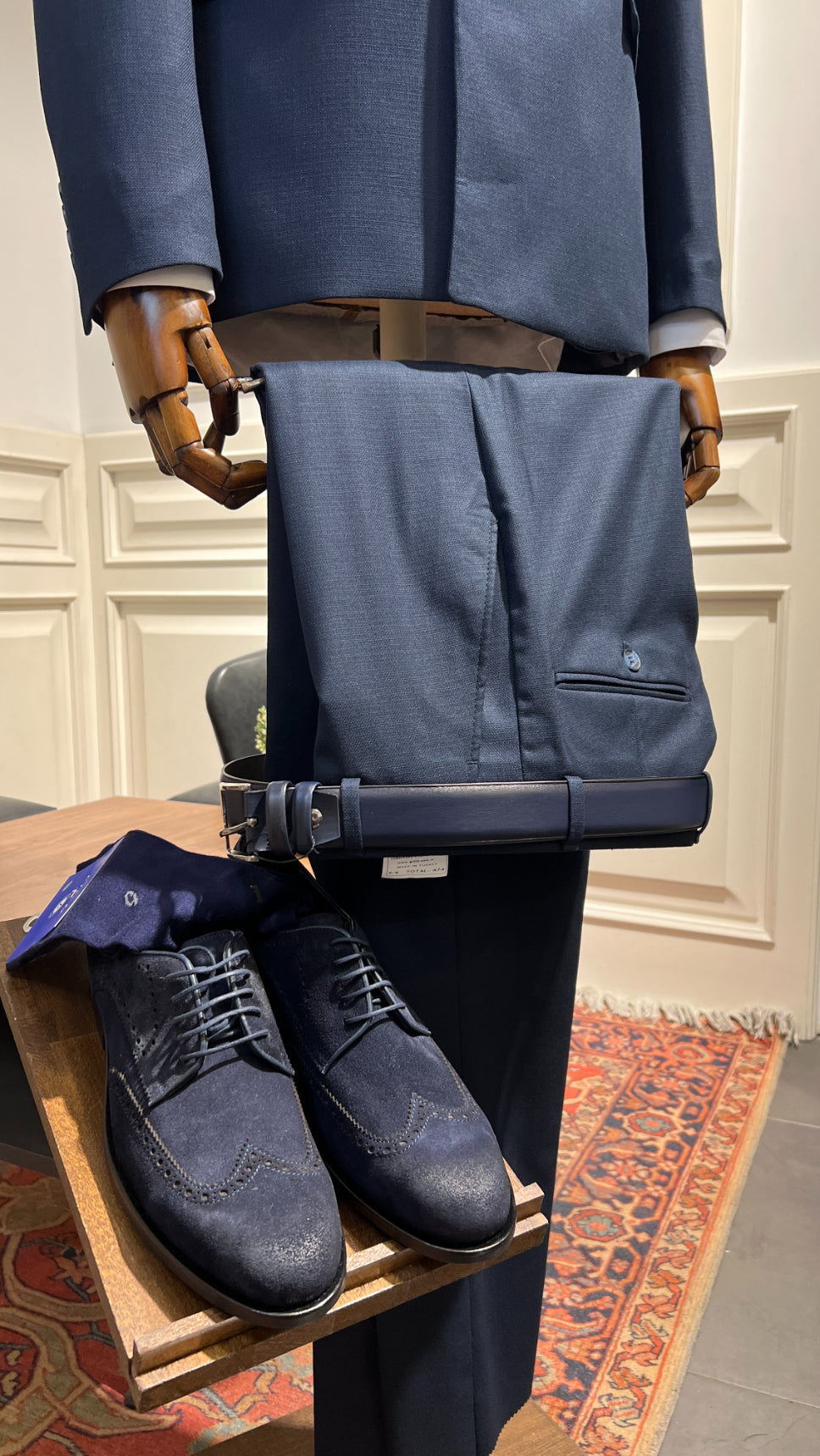Guild Slim Fit Rubik Navy Blue Double Breasted Suit