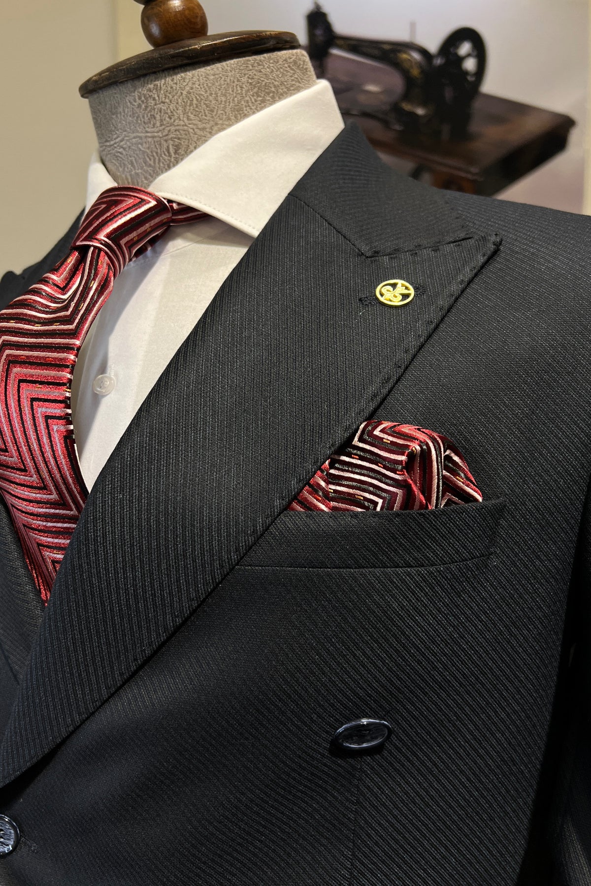 Guild Slim Fit Krakow Double Breasted Navy Blue Suit