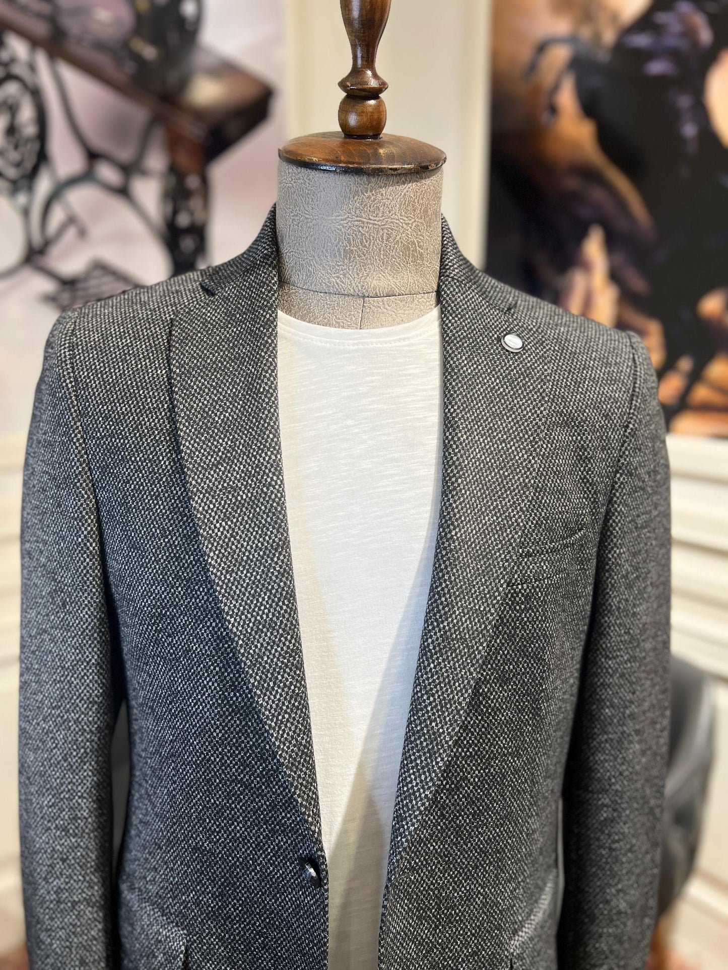 Guild Slim Fit Saraybosna Siyah Örme Ceket