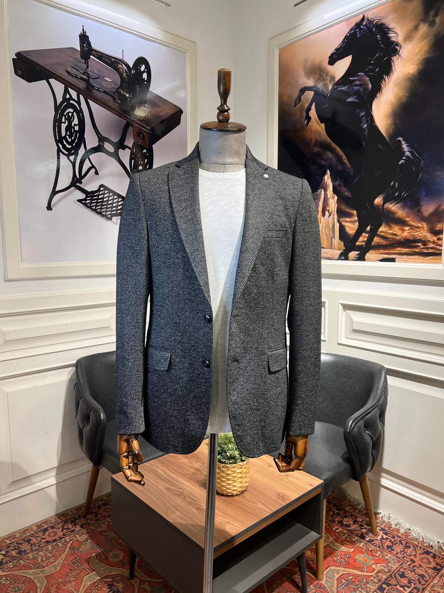 Guild Slim Fit Saraybosna Siyah Örme Ceket