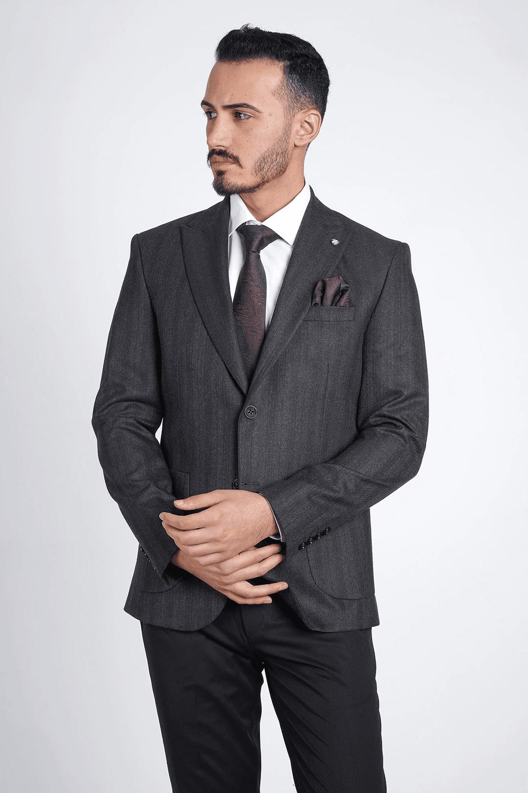 Guild Kassel Bag Pocket Wool Effect Jacket Black