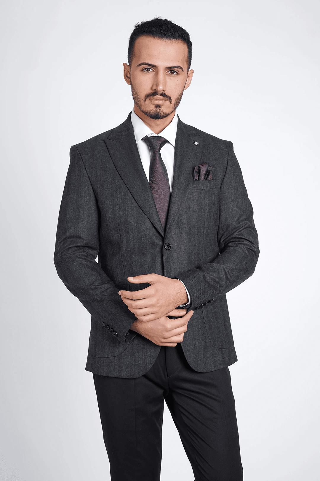 Guild Kassel Bag Pocket Wool Effect Jacket Black