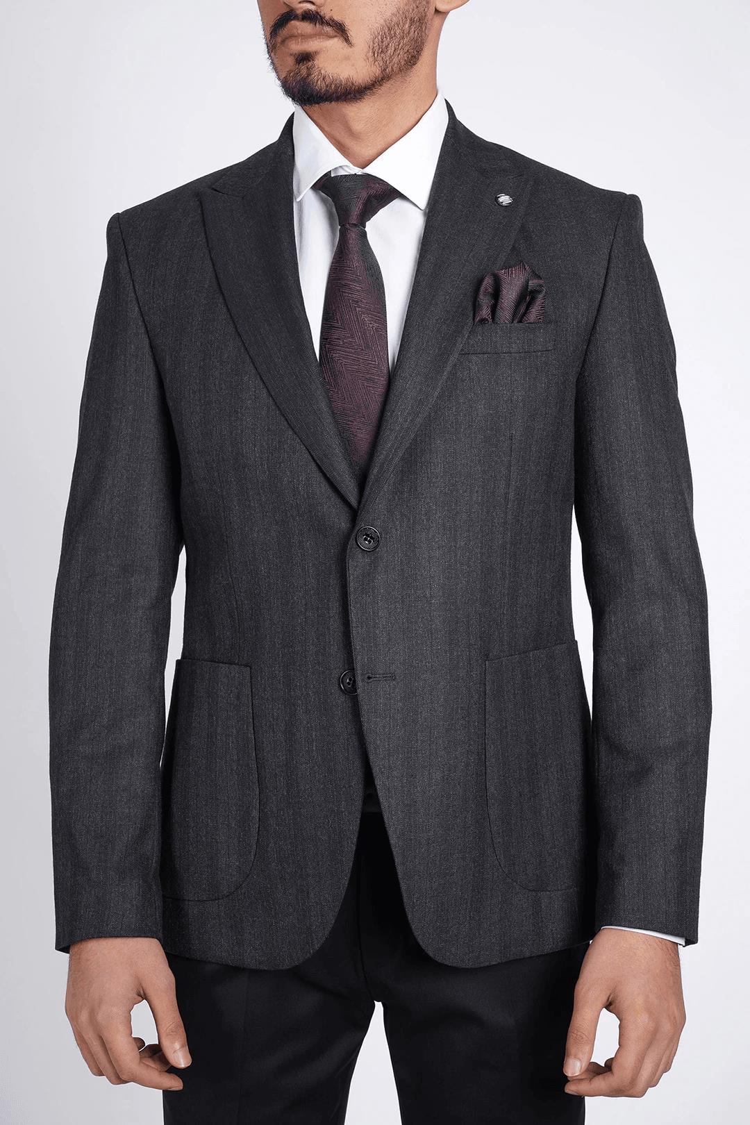 Guild Kassel Bag Pocket Wool Effect Jacket Black