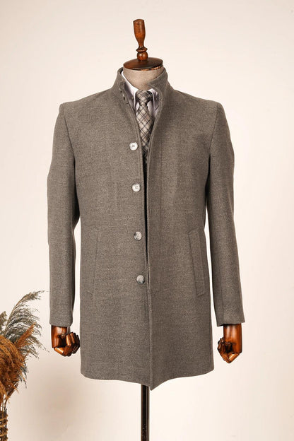 Guild Burgaz Super Slim Judge Collar Gray Wool Coat