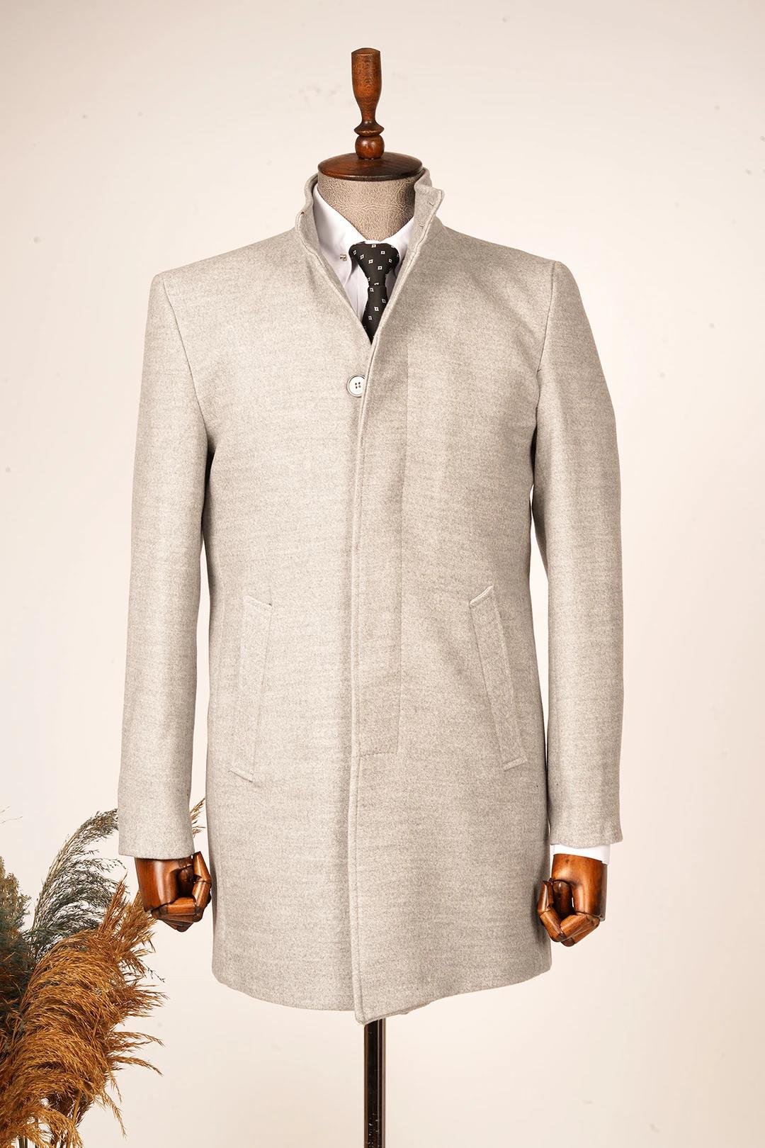 Guild Burgaz Super Slim Judge Collar Light Gray Wool Coat