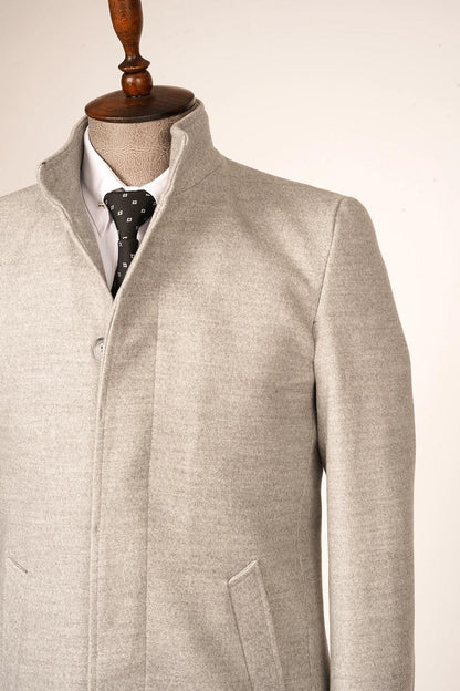 Guild Burgaz Super Slim Judge Collar Light Gray Wool Coat