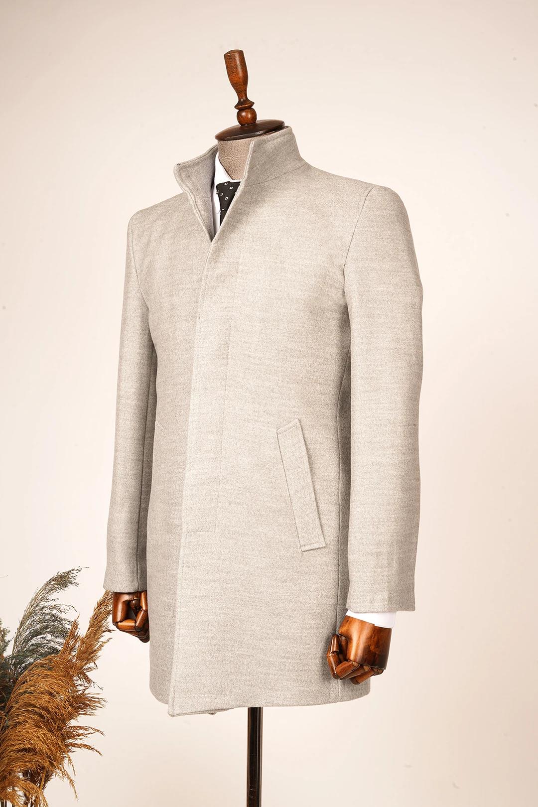 Guild Burgaz Super Slim Judge Collar Light Gray Wool Coat