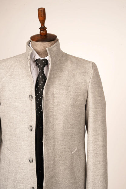 Guild Burgaz Super Slim Judge Collar Light Gray Wool Coat