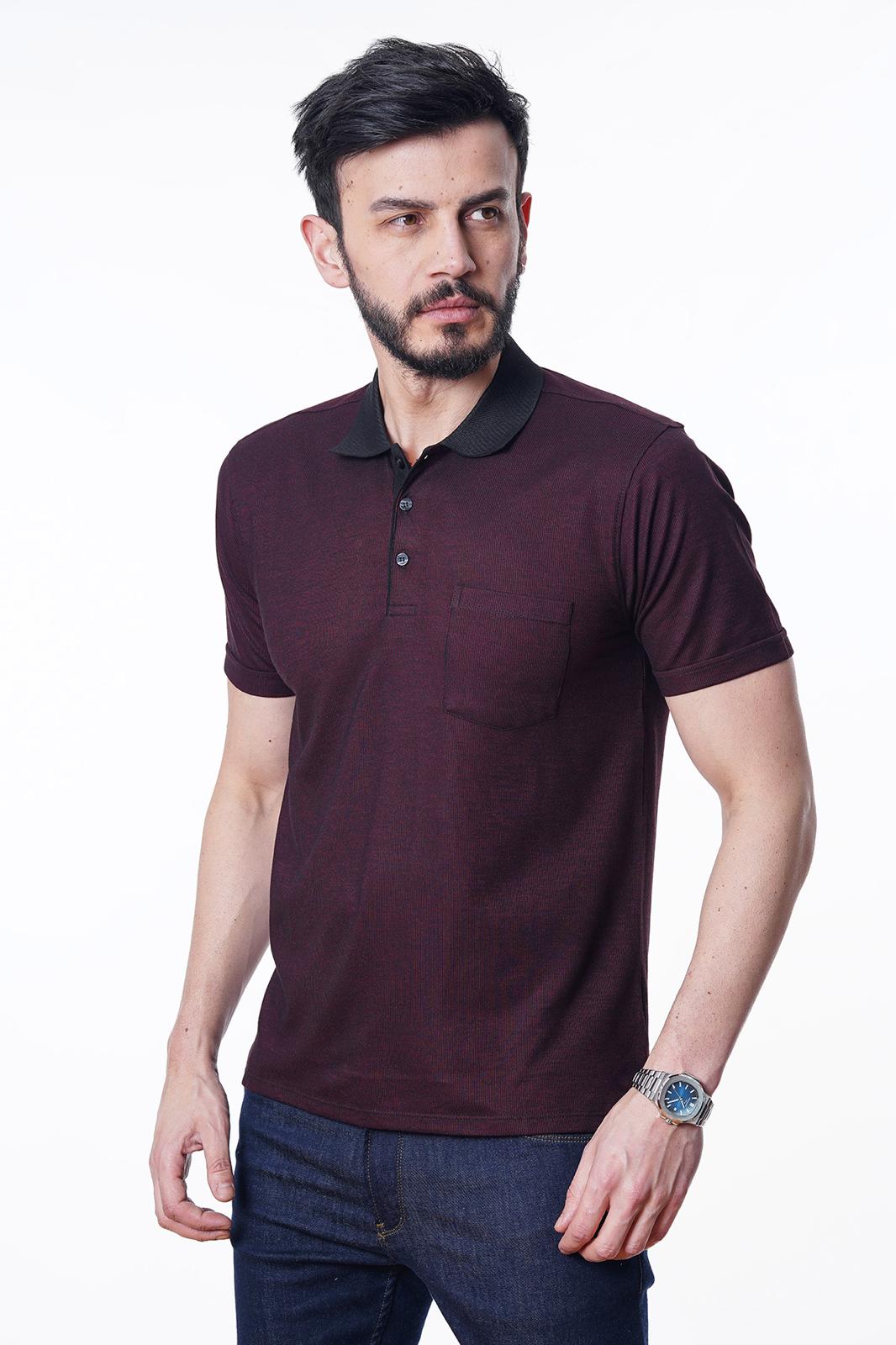 Guild 8002 Regular Fit Claret Red T-Shirt with Pockets