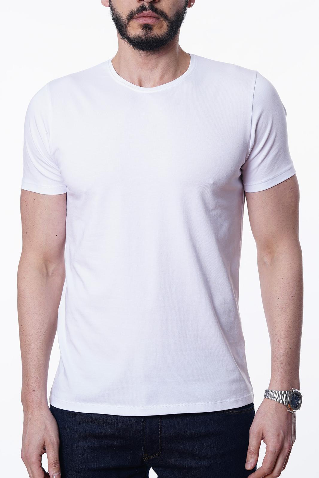 Guild 8009 Slim Fit Rundhals-T-Shirt in Weiß