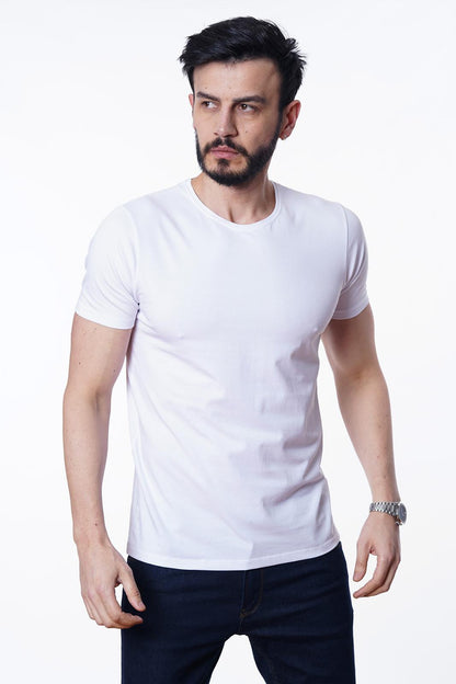 Guild 8009 Slim Fit Rundhals-T-Shirt in Weiß