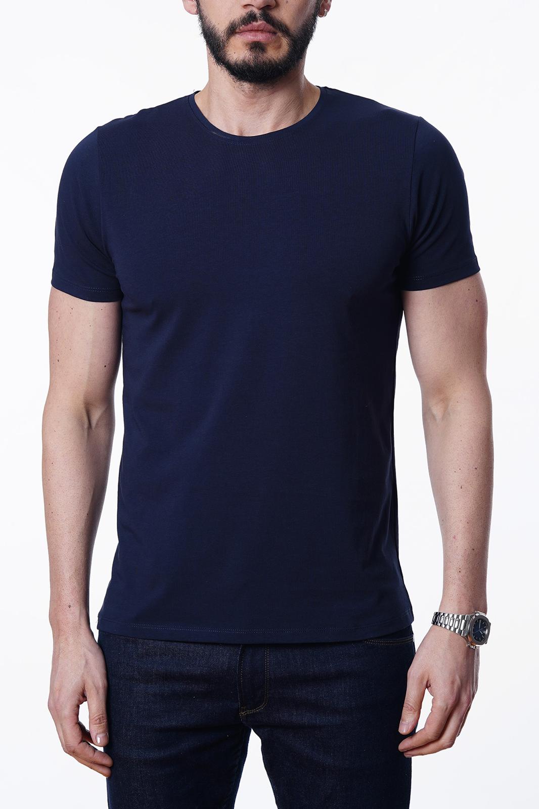 Guild 8009 Slim Fit Bisiklet Yaka Lacivert T-Shirt