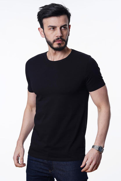 Guild 8009 Slim Fit schwarzes T-Shirt mit Rundhalsausschnitt