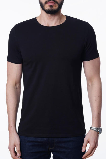 Guild 8009 Slim Fit schwarzes T-Shirt mit Rundhalsausschnitt