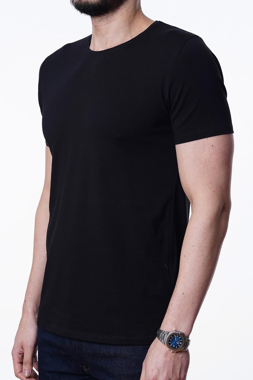 Guild 8009 Slim Fit schwarzes T-Shirt mit Rundhalsausschnitt