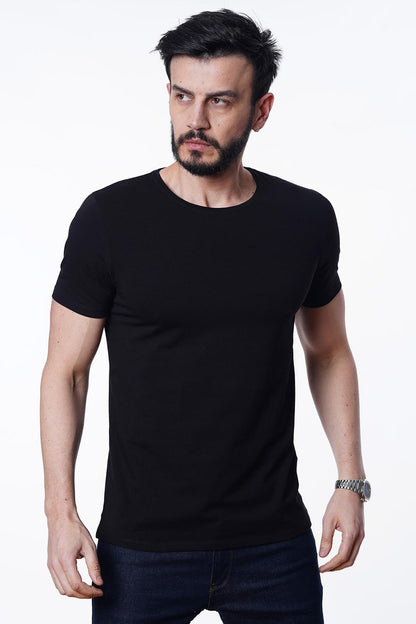 Guild 8009 Slim Fit schwarzes T-Shirt mit Rundhalsausschnitt