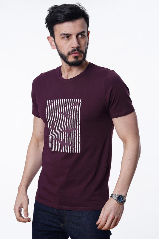 Guild 8012 Slim Fit T-Shirt mit Rundhalsausschnitt in Pflaume