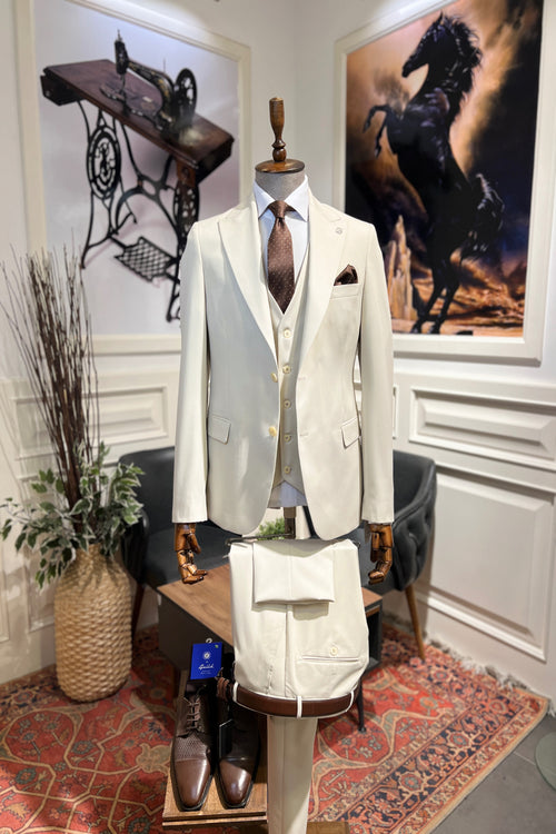 Guild Balkan Slim Fit Cream Suit