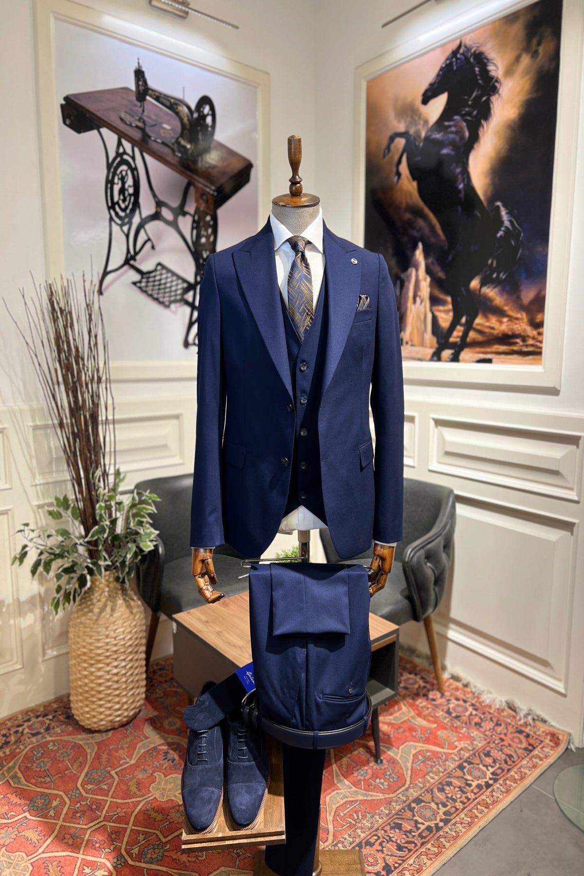 Guild Balkan Slim Fit Navy Blue Suit