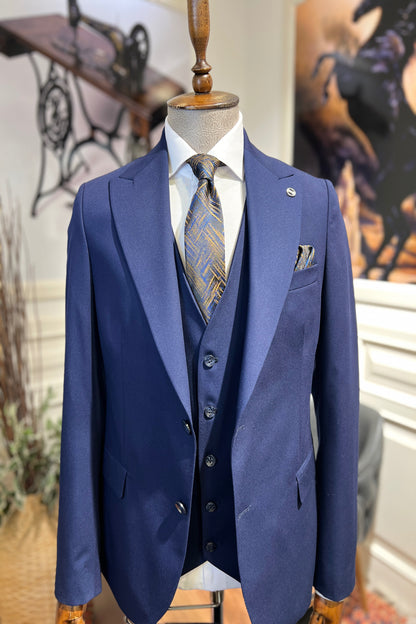 Guild Balkan Slim Fit Navy Blue Suit