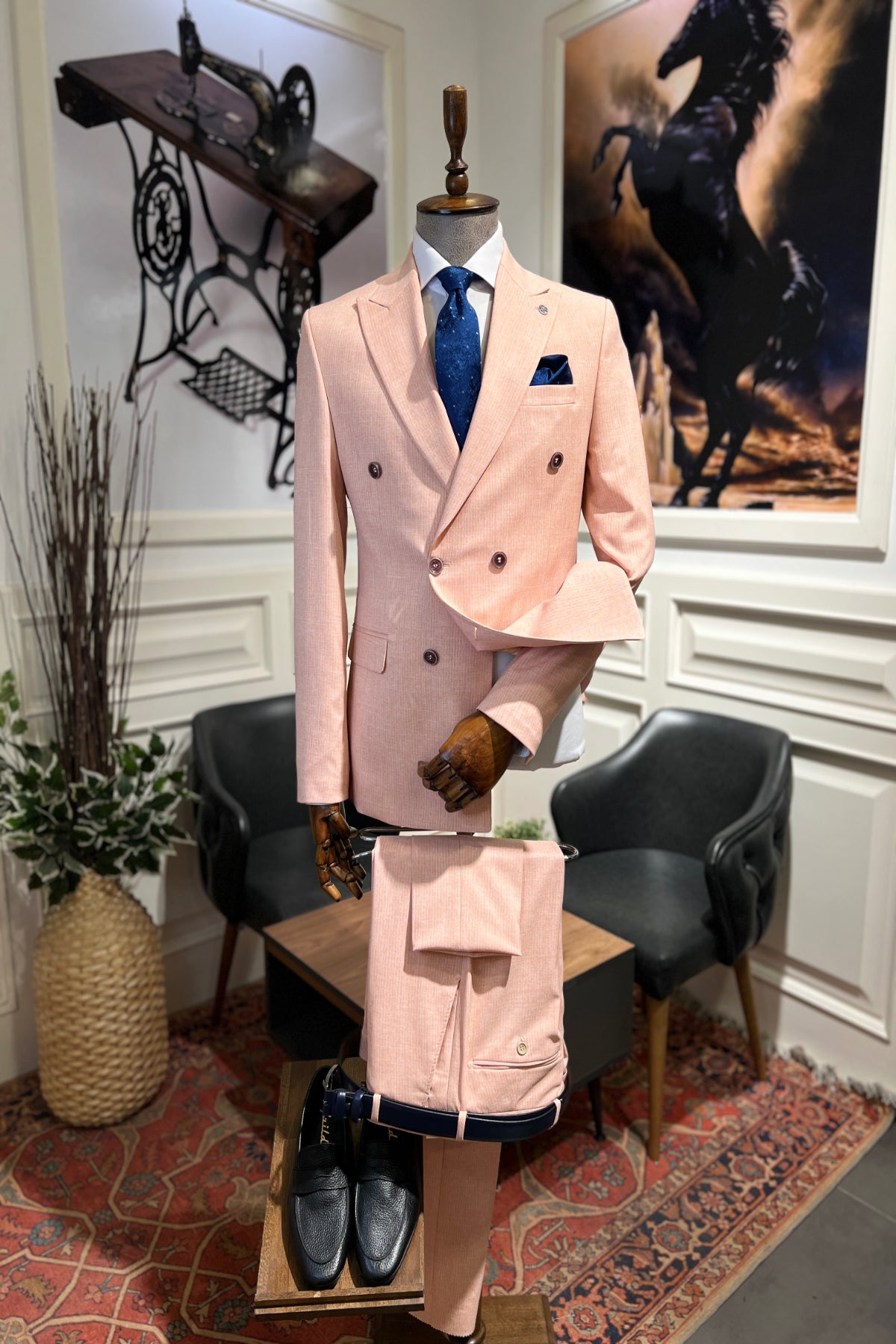 Guild Budapest Slim Fit Salmon Double Breasted Suit