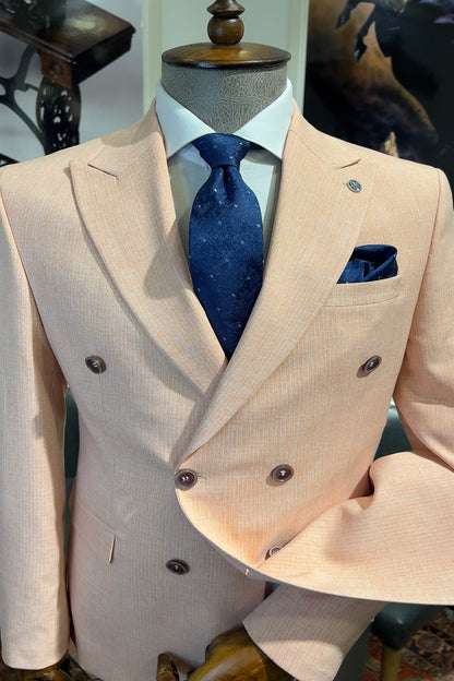 Guild Budapest Slim Fit Salmon Double Breasted Suit