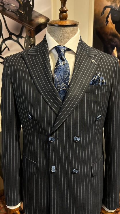 Guild Slim Fit Shkodra Navy Blue Double Breasted Suit