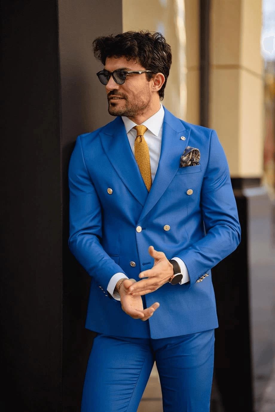 Guild Jesus Blue Double Breasted Suit