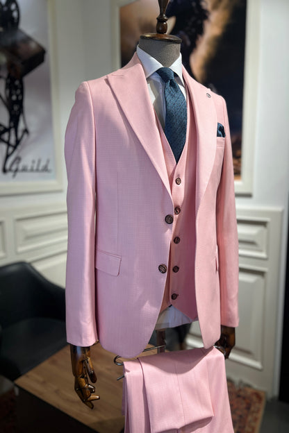 Guild Milos Slim Fit Pembe Takım Elbise