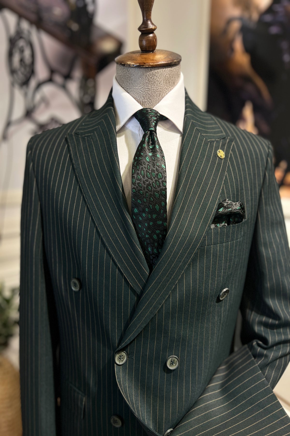 Guild Zilina Slim Fit Green Double Breasted Suit